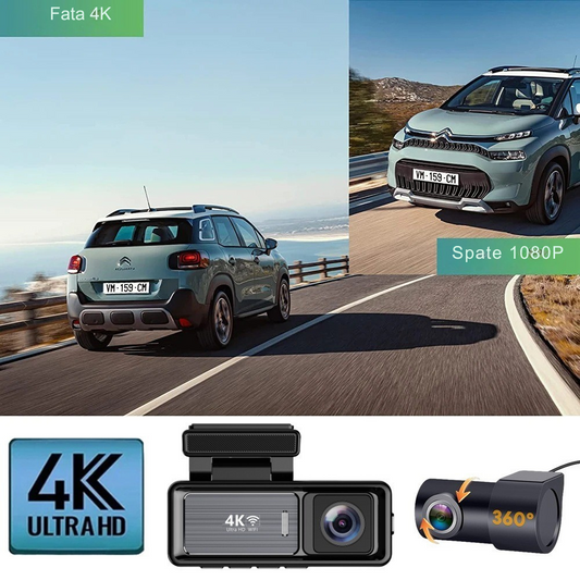 Camera Auto DUALA 4K RAMWISH® cu GPS si WiFi