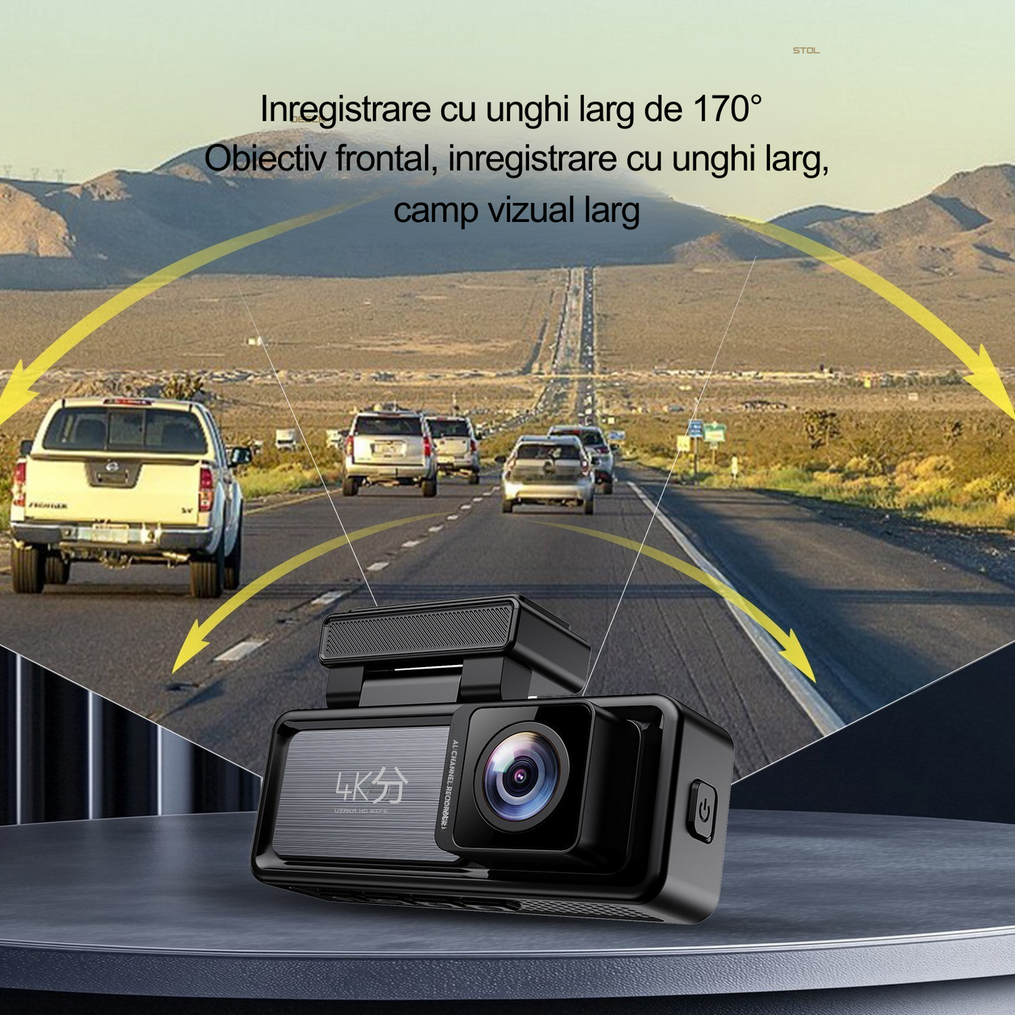 Camera Auto DUALA 4K RAMWISH® cu GPS si WiFi