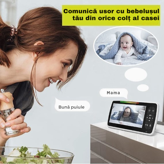 Baby Monitor si Camera Audio-Video Wireless Pentru Supraveghere Bebe, RAMWISH